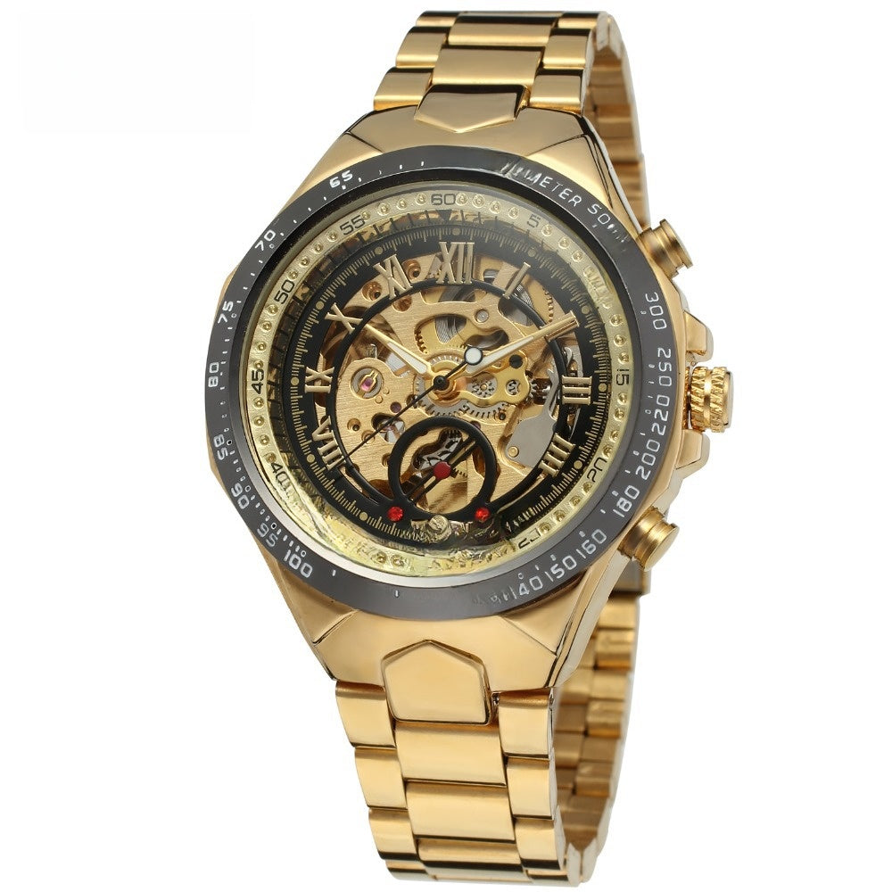 Mens Gold Mechanical Watch