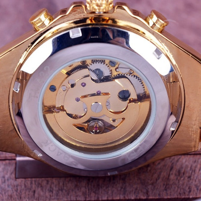 Mens Gold Mechanical Watch
