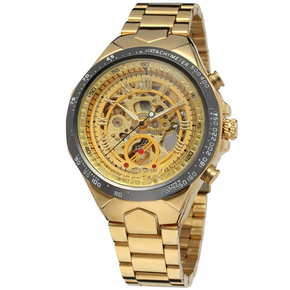 Mens Gold Mechanical Watch