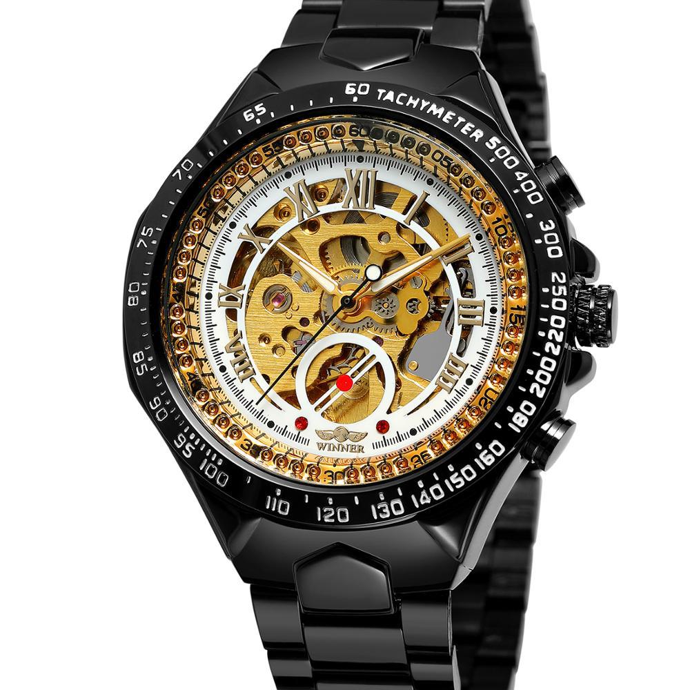 Mens Gold Mechanical Watch