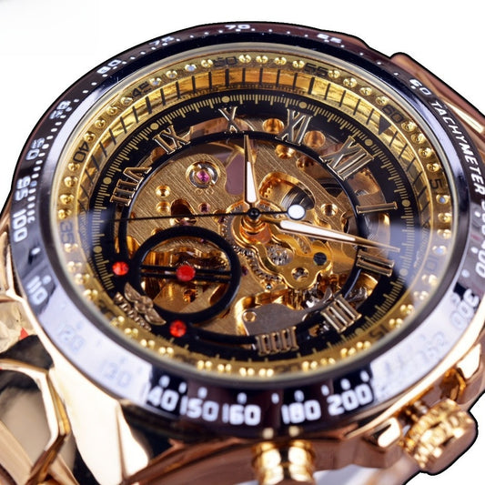 Mens Gold Mechanical Watch
