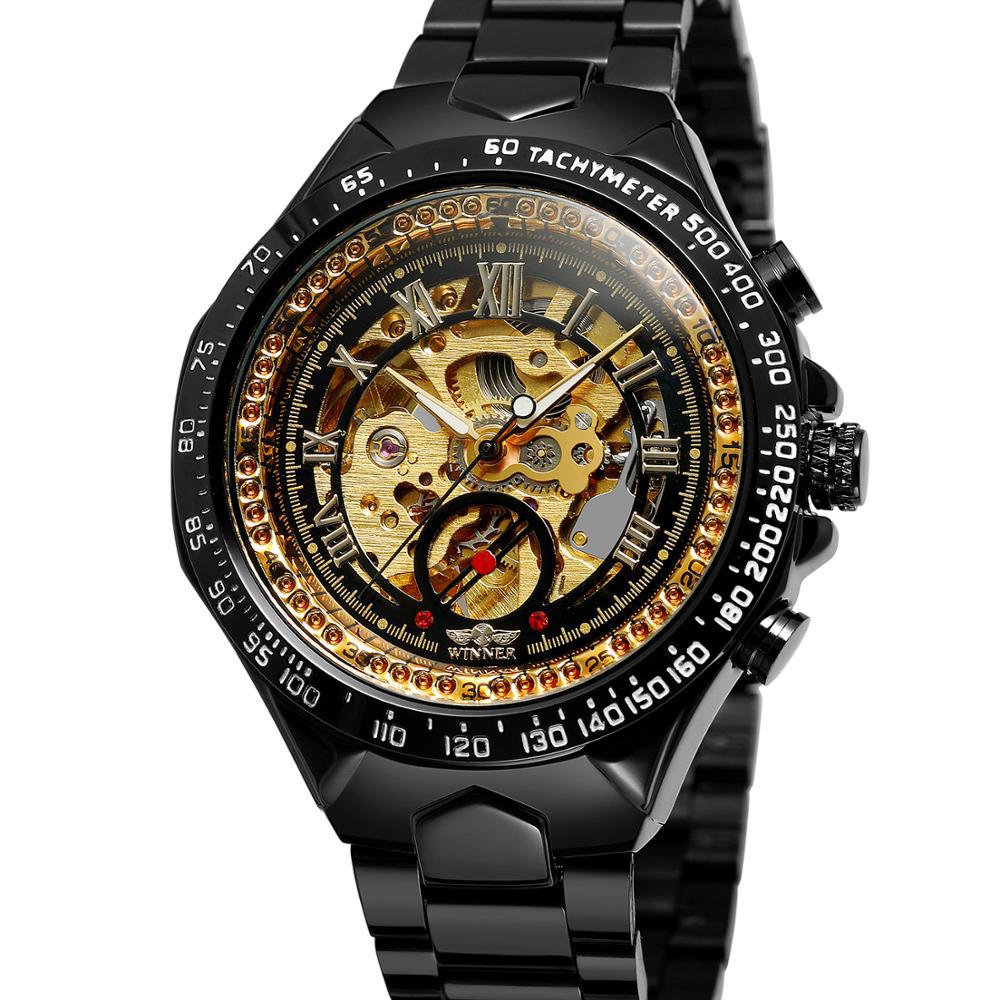Mens Gold Mechanical Watch